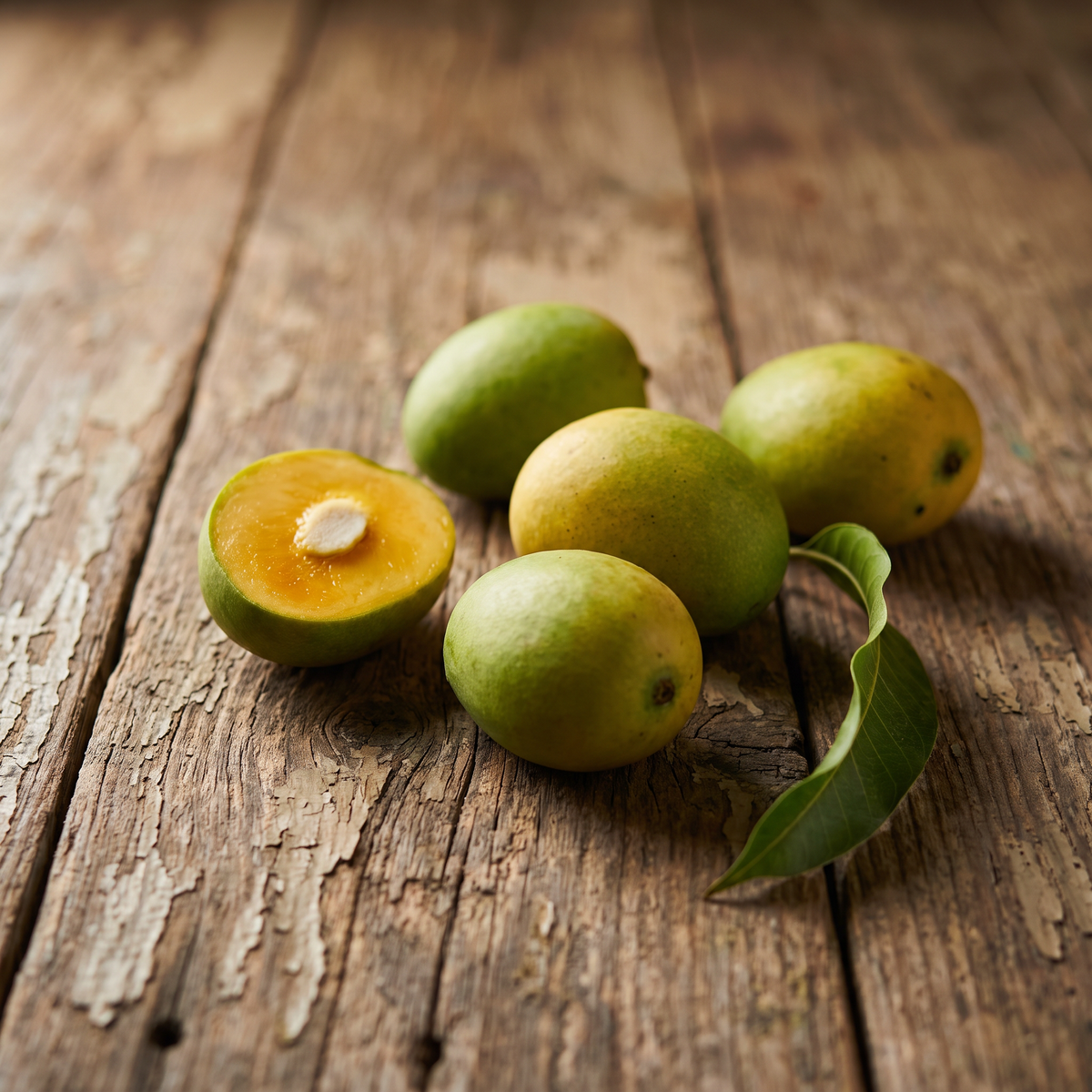 Baby mango closeup